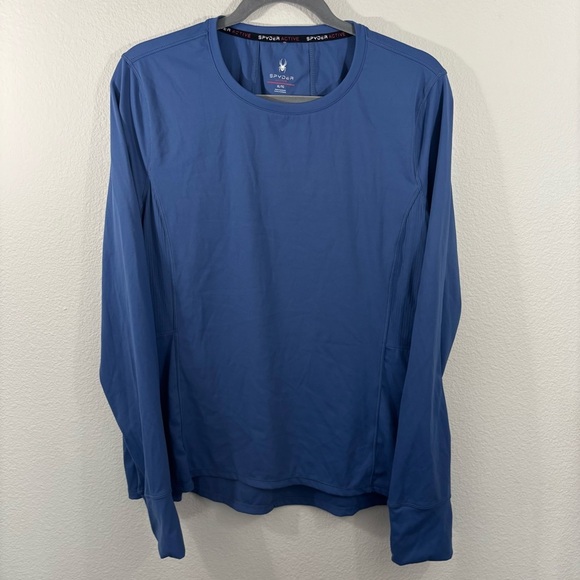 Spyder Blue Long Sleeve Tee Moisture-Wicking Fabric XL Activewear Athleisure - Picture 2 of 13